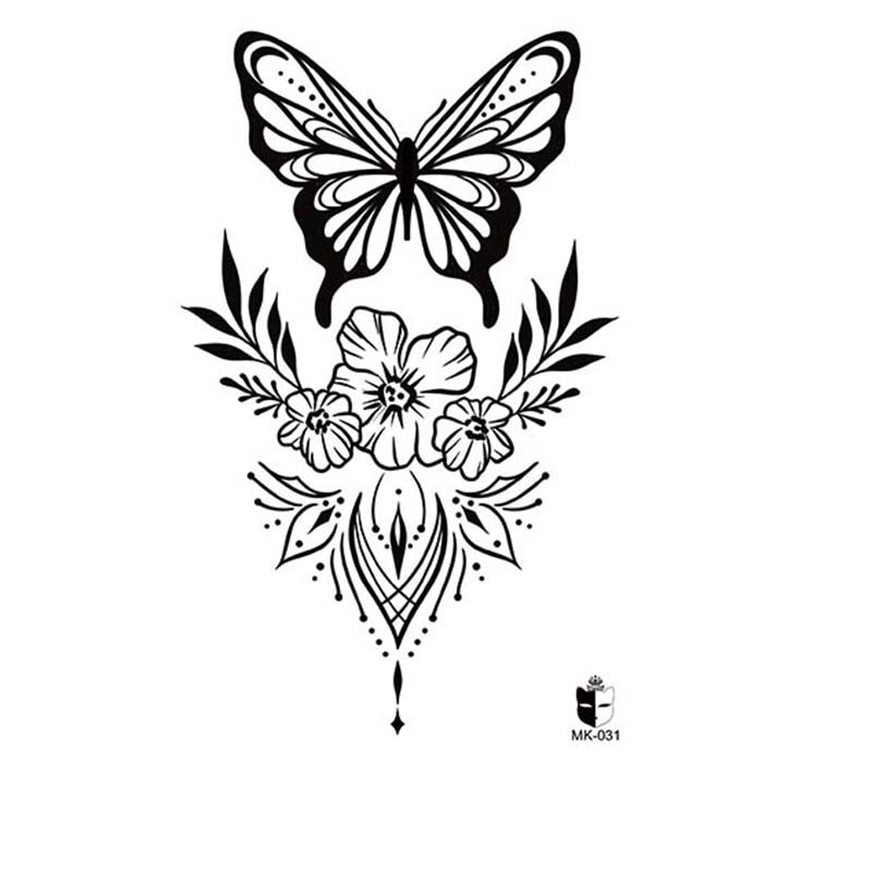 Animal blanco y negro desechable pegatinas de tatuaje belleza pegatinas de tatuaje moda estética patrón de personalidad dama pegatinas de tatuaje
