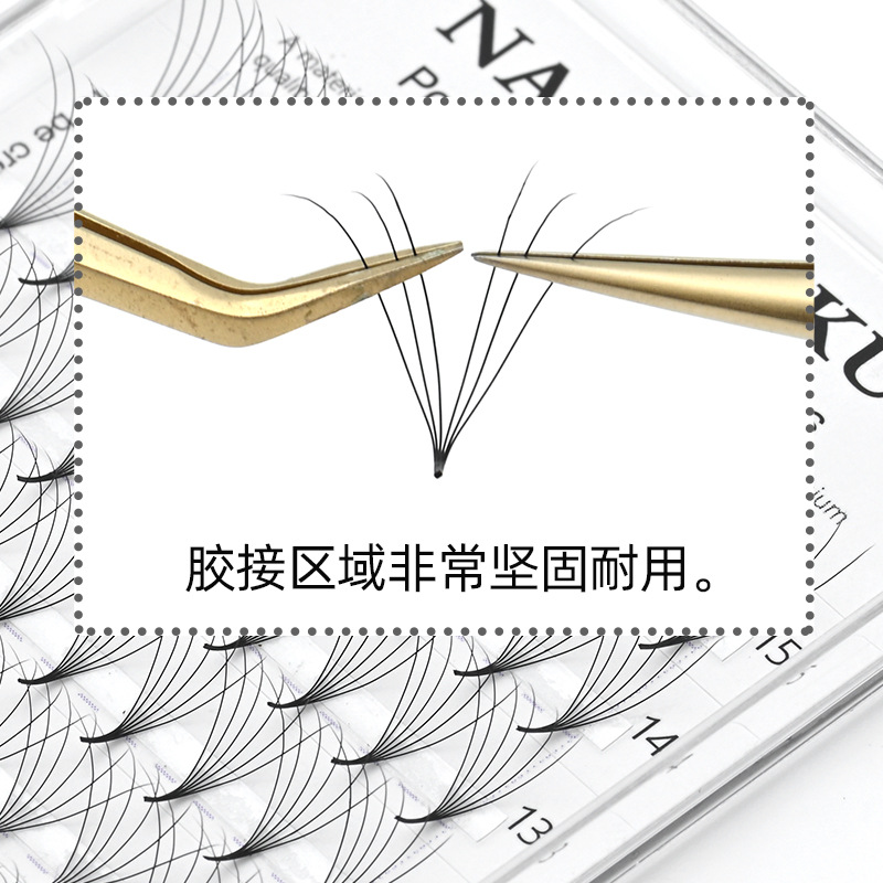 NAGARAKU16 filas de caja grande pelo puntiagudo 4D5D6D10D 9-14mm mezclado dispensación floración injerto pestañas