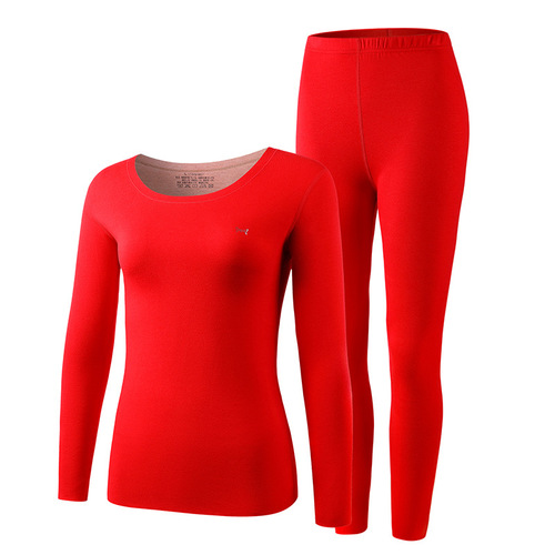 Silk wool thermal underwear leggings German warm velvet suit men's cationic seamless top women's bottoming shirt