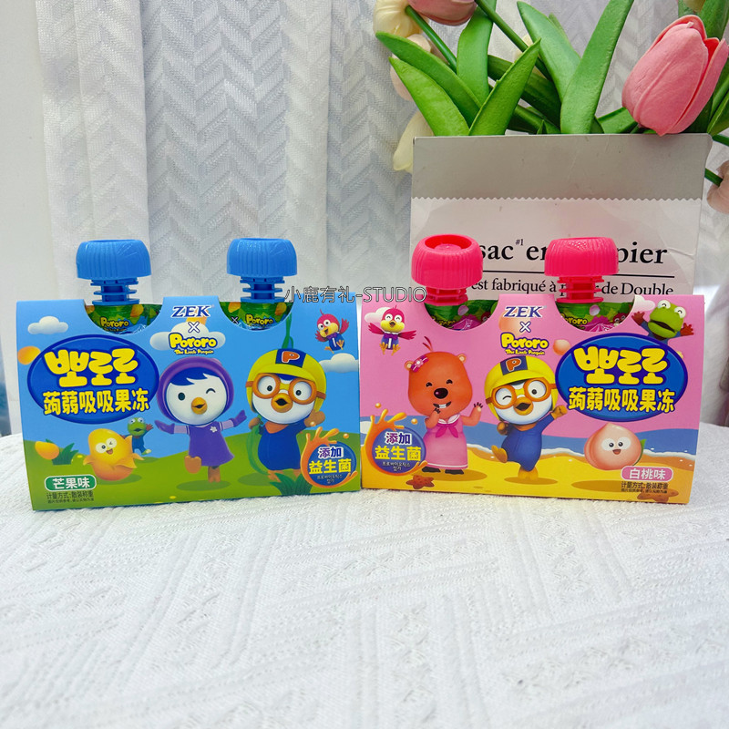 Pororo Mango White Peach Flavor Konjac Squeeze Jelly 2-Pack Jelly Birthday Gift Box Return Gift Snacks Pororo Mango White Peach Flavor Konjac Squeeze Jelly 2-Pack Jelly Birthday Gift Box Return Gift Snacks