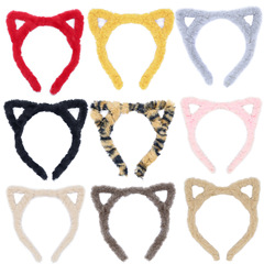 Autumn and winter cute cat-ear headbands, Korean-style sweet plush cat-ear hair clips for girls, popular online accessories source