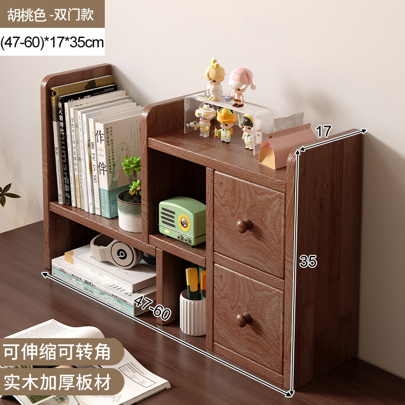 Estante de escritorio de madera sólida estante de almacenamiento retráctil armario de color nuez pequeño estante de escritorio transformación de la estación de esquina