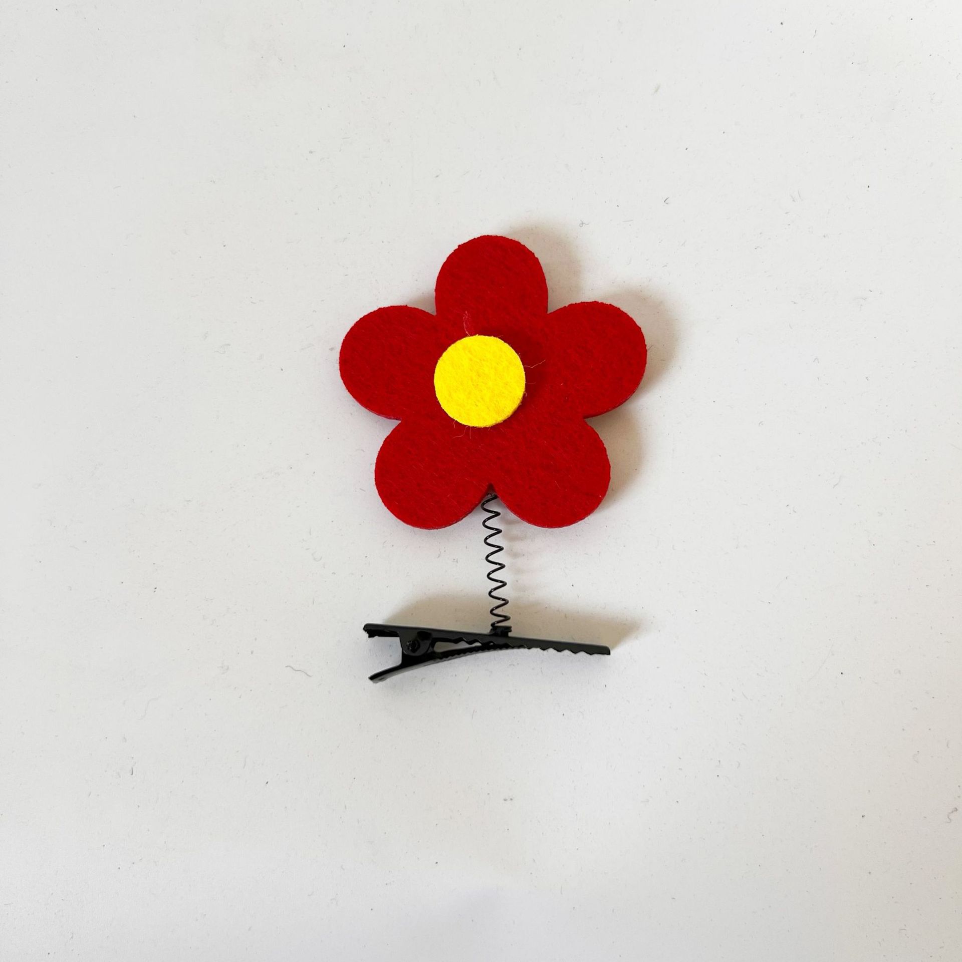 Presilha de cabelo flor vermelha (1 unidade)
