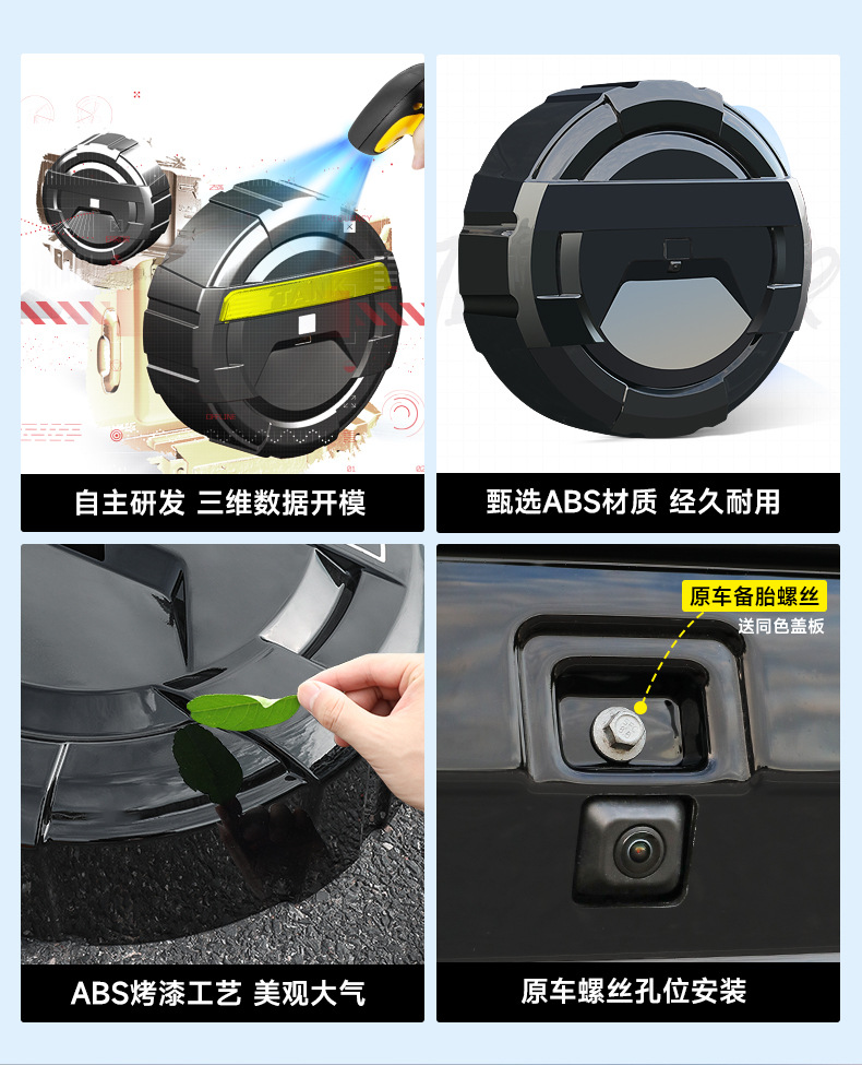 Brand New 26 Models of Tank 400Hi4Z/T Rear Tire Cover, Full-Cover Mecha-Style Spare Tire Shell, Original Car Color Modification Accessories
