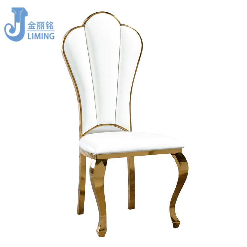 Fábrica al por mayor de acero inoxidable Hotel ronda silla trasera moderna minimalista de acero inoxidable Silla de comedor suave bolsa trasera de acero inoxidable silla
