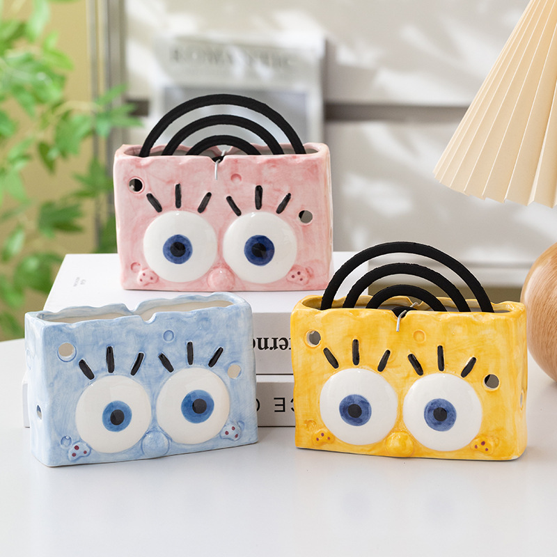 Cartoon Large Hand-Painted Ceramic Aromatherapy Mosquito Coil Burner Incense Mosquito Repellent Incense Tray Tray Bracket Seat Ash Box Fireproof
