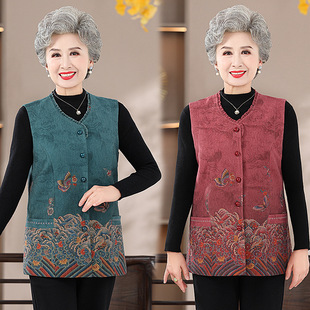 Middle-aged and elderly waistcoat coat 60-80 year old grandmother spring and autumn waistcoat outer wear mother vest thin top women