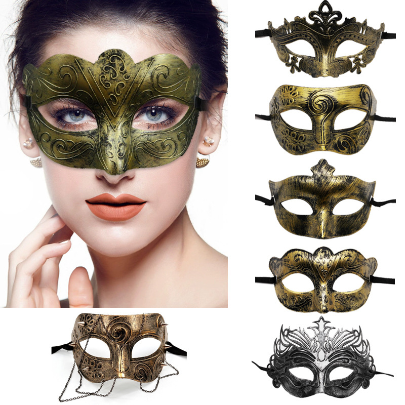 Halloween máscaras de fiesta de terror máscaras de carnaval retro retro máscaras de mitad de cara máscaras de jazz retro máscaras de cabeza plana para hombres