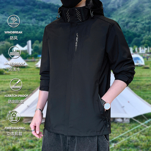 Sports Jacket Spring and Autumn Thin Jacket Outdoor Couple Windproof and Waterproof Jacket Windbreaker 6266 Single Clothes Customized