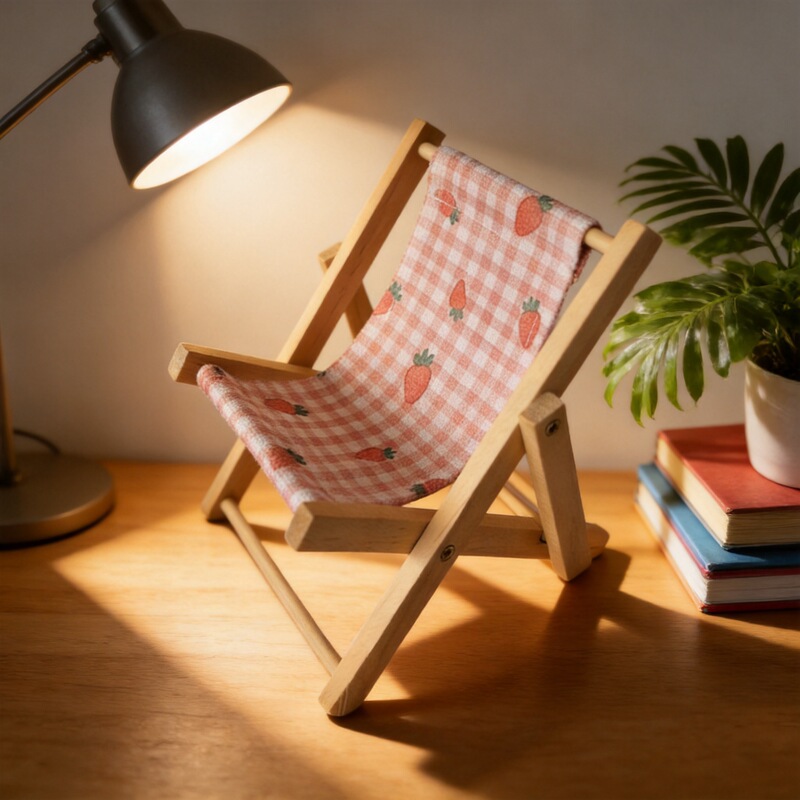 In-Stock Wooden Phone Stand Base, Multi-Purpose Charging Beach Chair, Solid Wood Small Stool Phone Stand