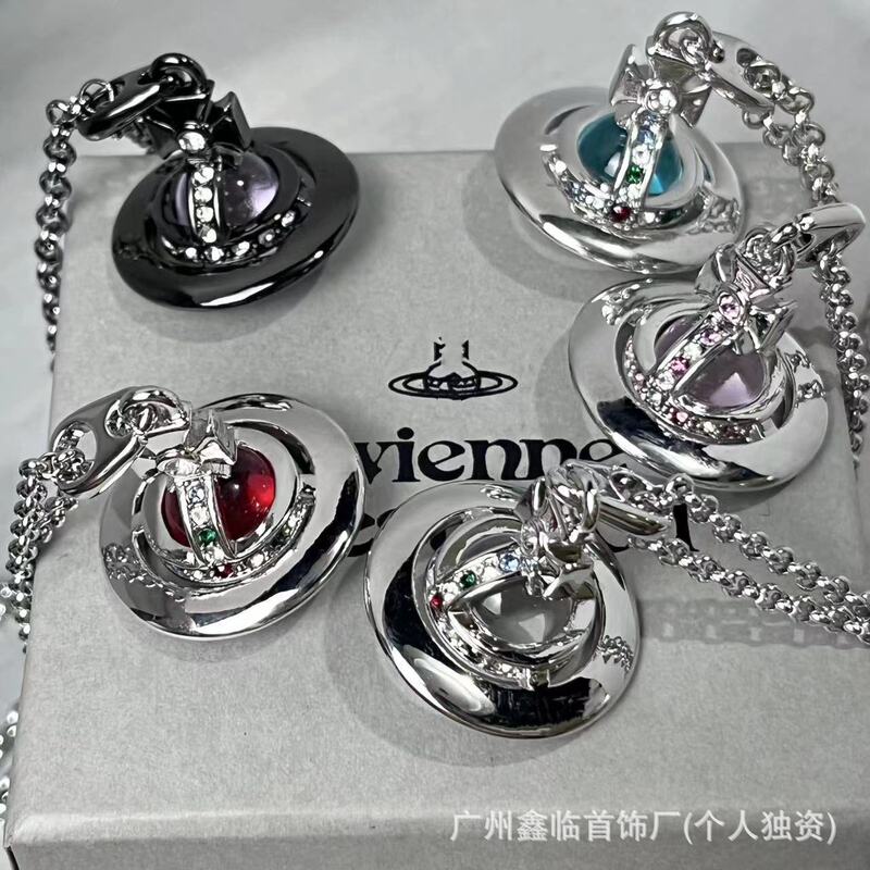 High-End Version of Empress Dowager's Medium-Sized Orb Saturn Necklace, Vivienne Classic Multicolor Three-Dimensional Planet Clavicle Chain Wholesale High-End Version of Empress Dowager's Medium-Sized Orb Saturn Necklace, Vivienne Classic Multicolor Three-Dimensional Planet Clavicle Chain Wholesale