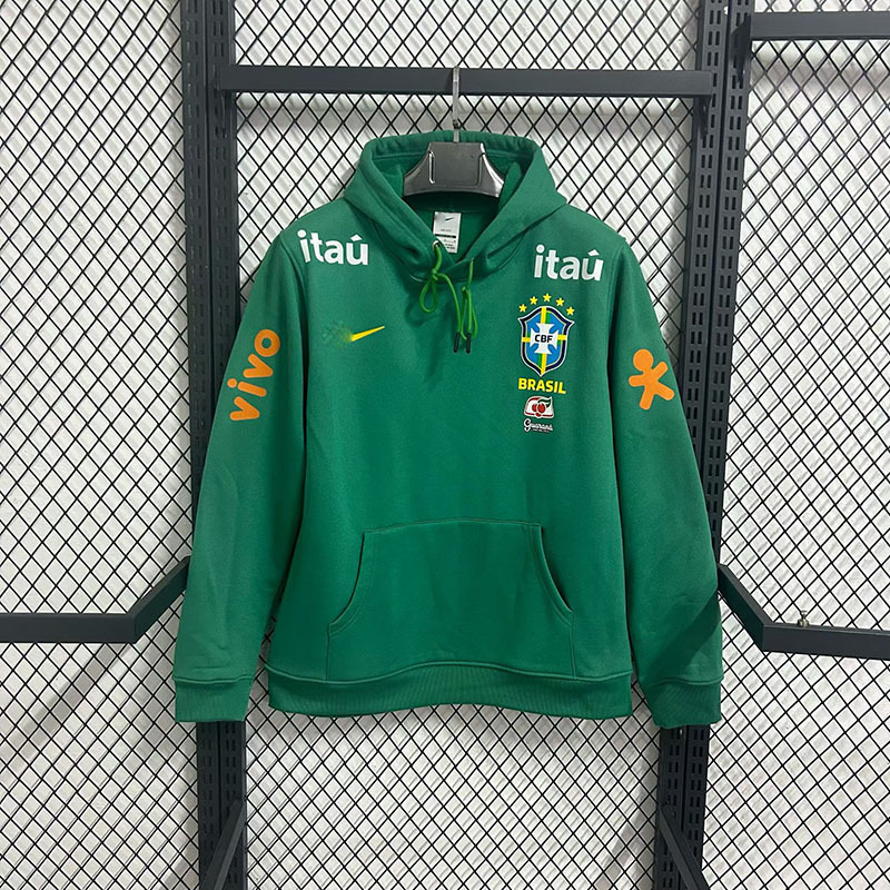 Brazil national football team sweatshirt, fleece-lined, same style as Neymar's training jersey, unisex, new loose-fit design for early autumn
