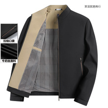 新款春秋中老年男装外套立领夹克衫-岁爸爸薄款宽松上衣