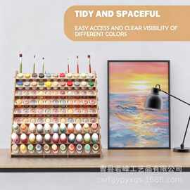 跨境木质颜料画笔刷子收纳架颜料展示架指甲油精油置物架绘画架