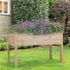 Costoffs Fir Wood Garden Bed Planter Box Raised Vegetab