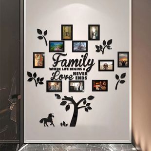 M283 3 Unicorn Family Photo Frame Acrylic Wall Stickers