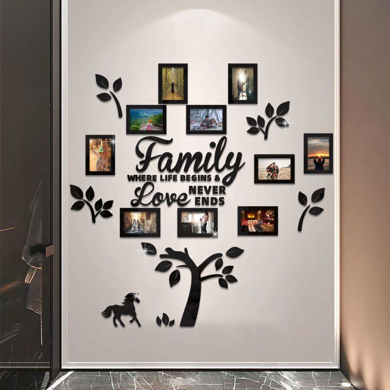 M283 3 Unicorn Family Photo Frame Acrylic Wall Stickers M283 3 Unicorn Family Photo Frame Acrylic Wall Stickers