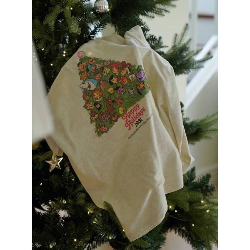 (Qiqi) Spot Korean version of Dongdaemun Christmas tree crew neck printed bottoming short sleeve T-shirt top women's ins loose