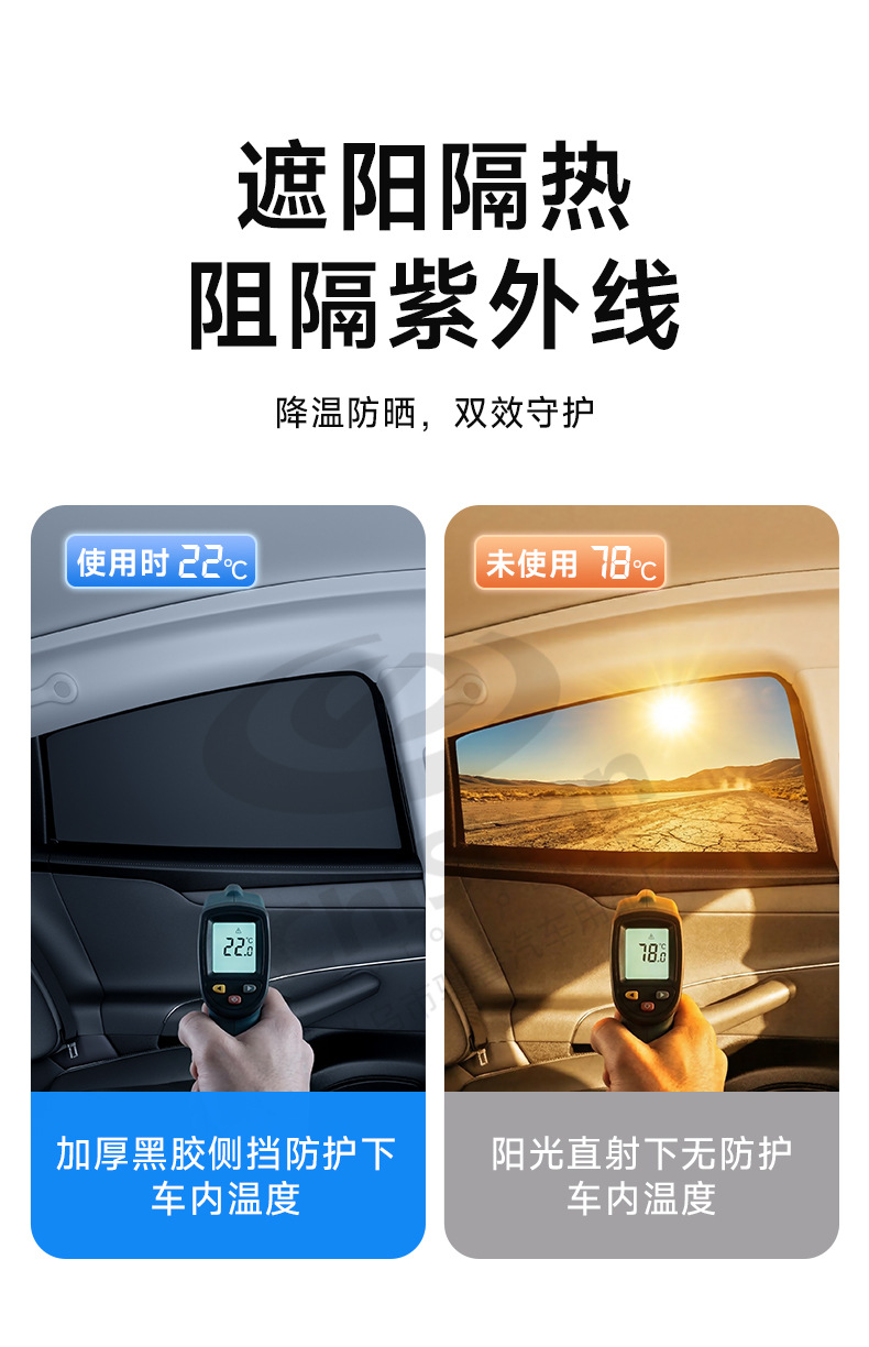 Car Sunshade Curtain, Car Window Side Curtain, Privacy Sunshade Curtain, Sun Protection and Heat Insulation Sunshade, Black Glue Magnetic Car Window Curtain
