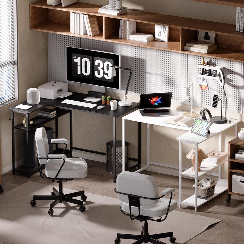 Foreign Trade Custom-Made Computer Table Home Normcore Style L-Shaped Table Small Apartment Bedroom Table with Shelf Small Corner Table