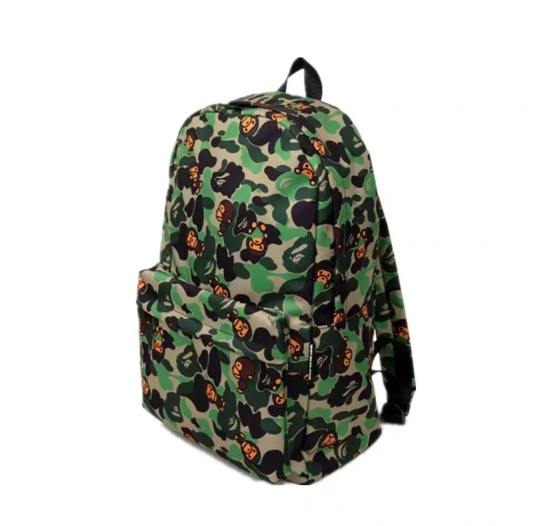 Рюкзак (BAPE BABY) каму-обезьянка принт, повседневная куртка для детей, 0.35 кг, зелёный/синий/кофейный