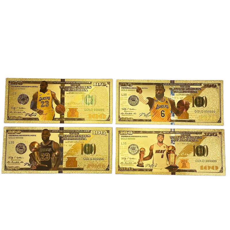 NBA Star LeBron James Commemorative Banknote Gold Banknote Plastic Card Bookmark Peripheral Gift Collection