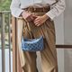 Summer New Denim Blue Crossbody Bag Card Shoulder Armpit Bag Niche Hobo Bag Female Sile Handheld Canvas Bag