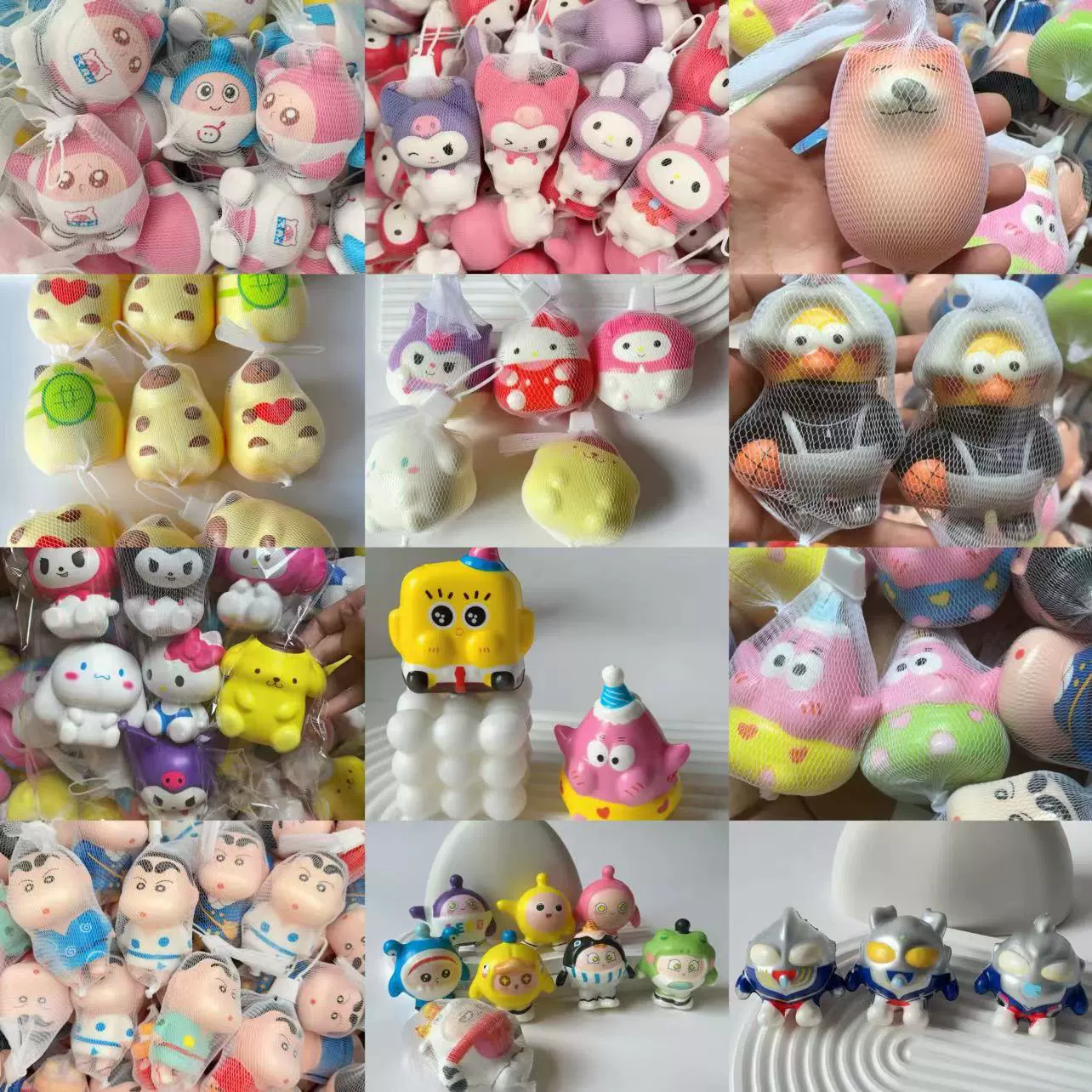 Игрушка, сетчатый мешок, слайм, мультяшная мини-фигурка, антистресс