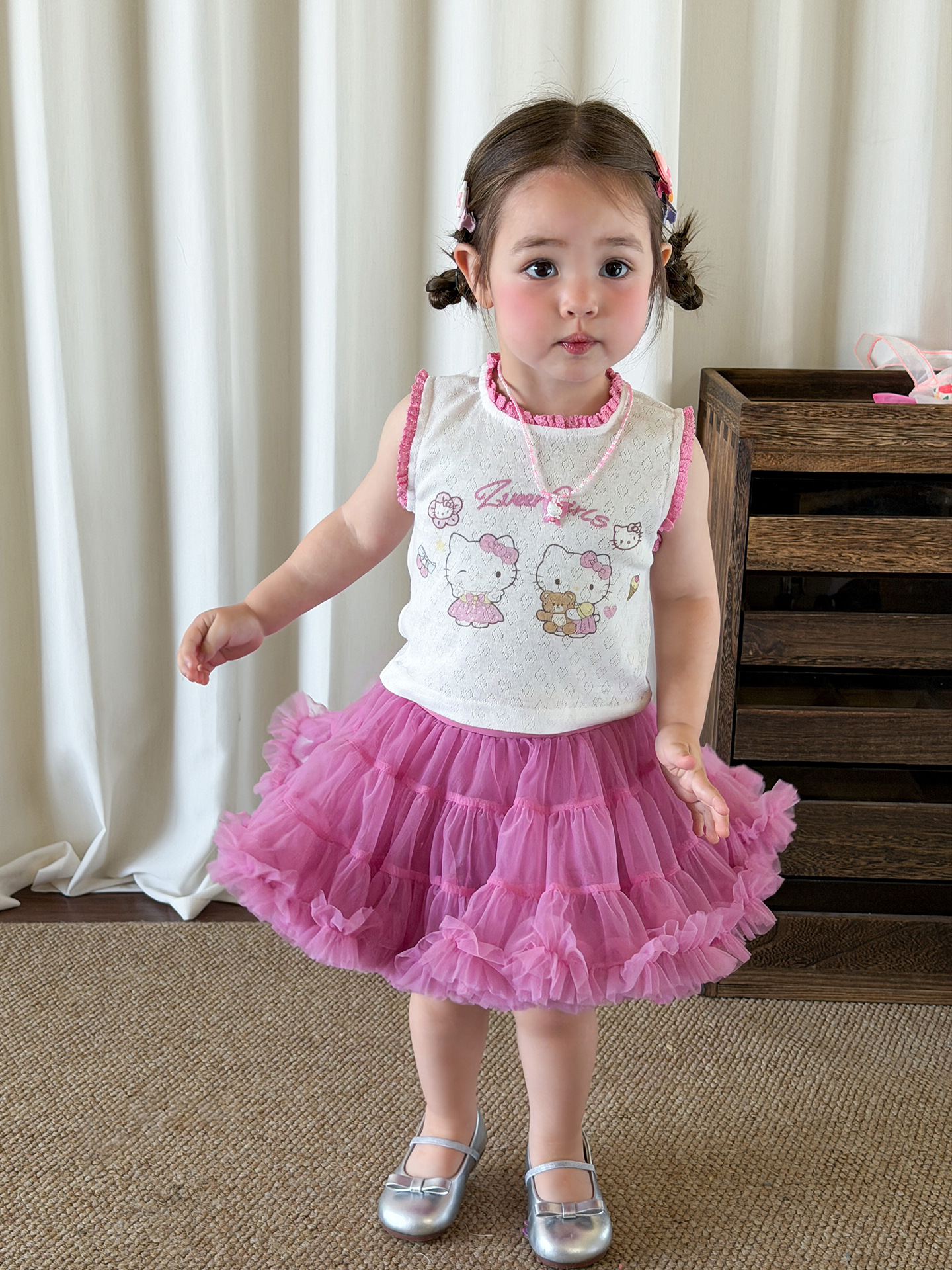 Caña de azúcar de pera ropa infantil para niñas de mitad de cuerpo de verano delgado estilo extranjero Tutu-Tung falda infantil falda corta bebé
