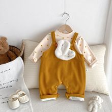 婴儿超萌连体裤0-2岁冬季韩国童装宝宝加绒背带裤婴儿冬装潮AL702