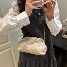 韩版时尚链条包2025批发简约晚宴包大容量刺绣复古女包潮流水桶包