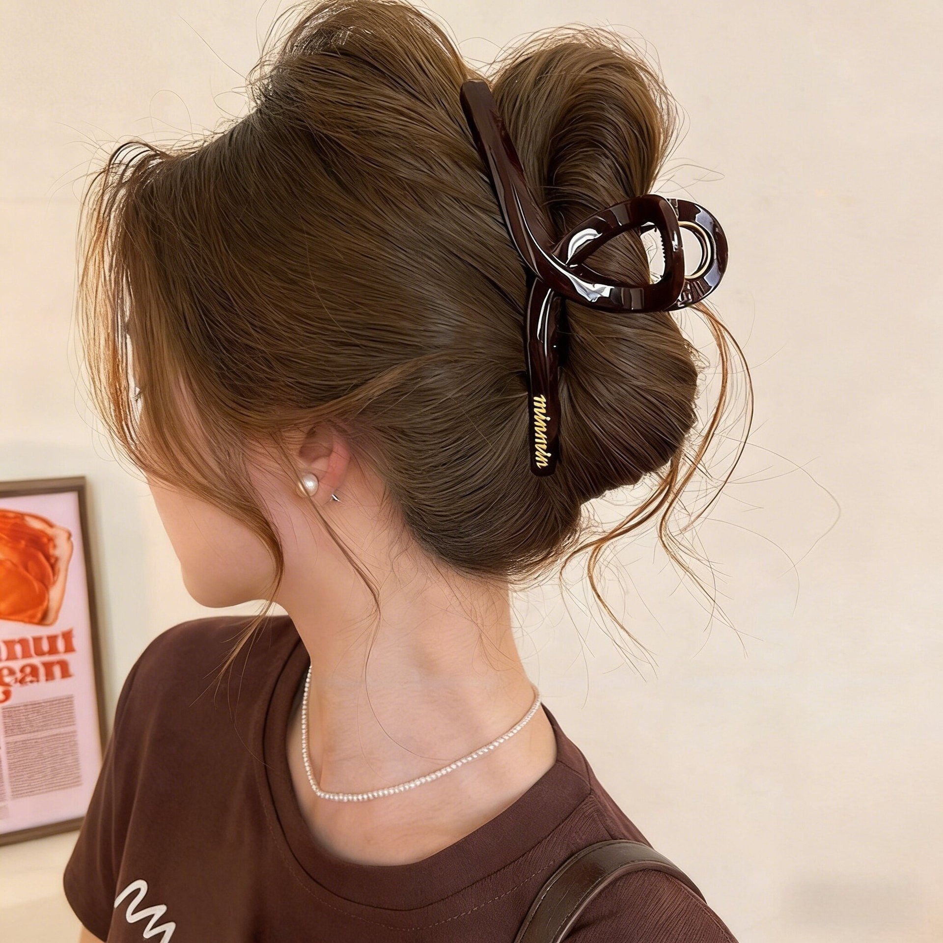 2026 nuevo clip de cabello ondulado clip de cabello de tiburón grande clip de cabello de mujer detrás de la cabeza de alta sensación clip de cabello accesorios para el cabello