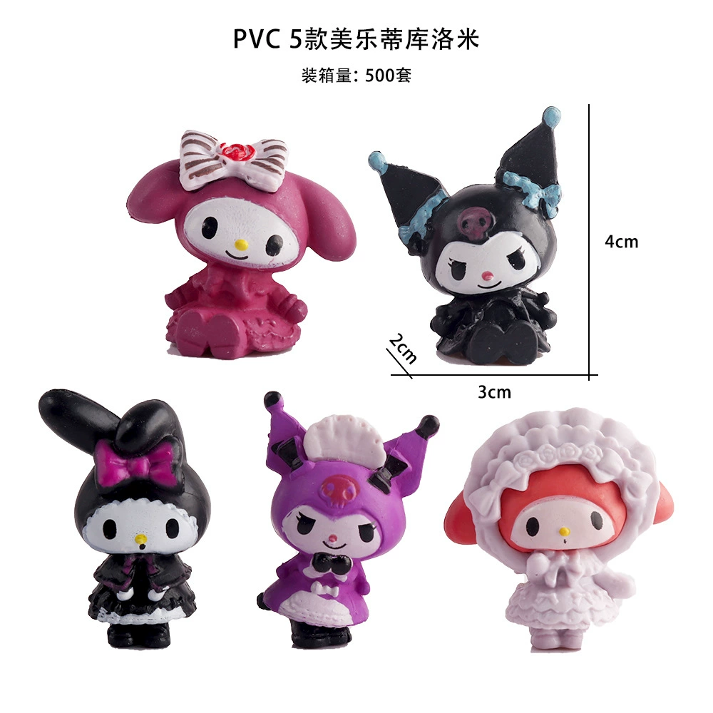 Манхун PVC 5-дизайн Minifigures My Melody & Kuromi настольная декоративная игрушка, твердый Kulomi 5 оптом или премиальная упаковка