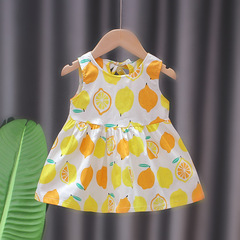 2021夏季女童背心裙女寶寶小清新棉布碎花連衣裙夏天無袖菠蘿裙子