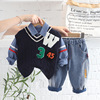 Spring and autumn clothes baby sweater three piece set