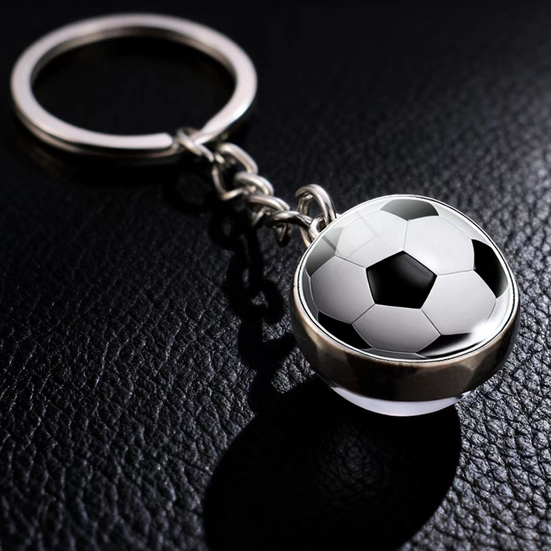 Cross-Border New Products Basketball Football Volleyball Table Tennis Time Gem Keychain Car Bag Pendant Manufacturer Wholesale