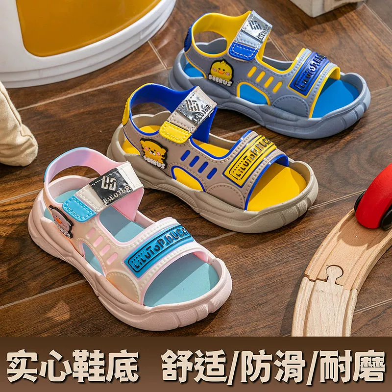 Birus совместно с детской сандалиями на мягкой подошве Детская обувь Пляжный мальчик Летний дышащий спорт