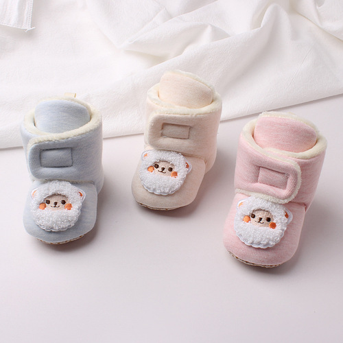 Winter Baby Cotton Fleece Thick Soft Sole Shoes Toddler Non-Slip Lerning to Walk Shoes 167