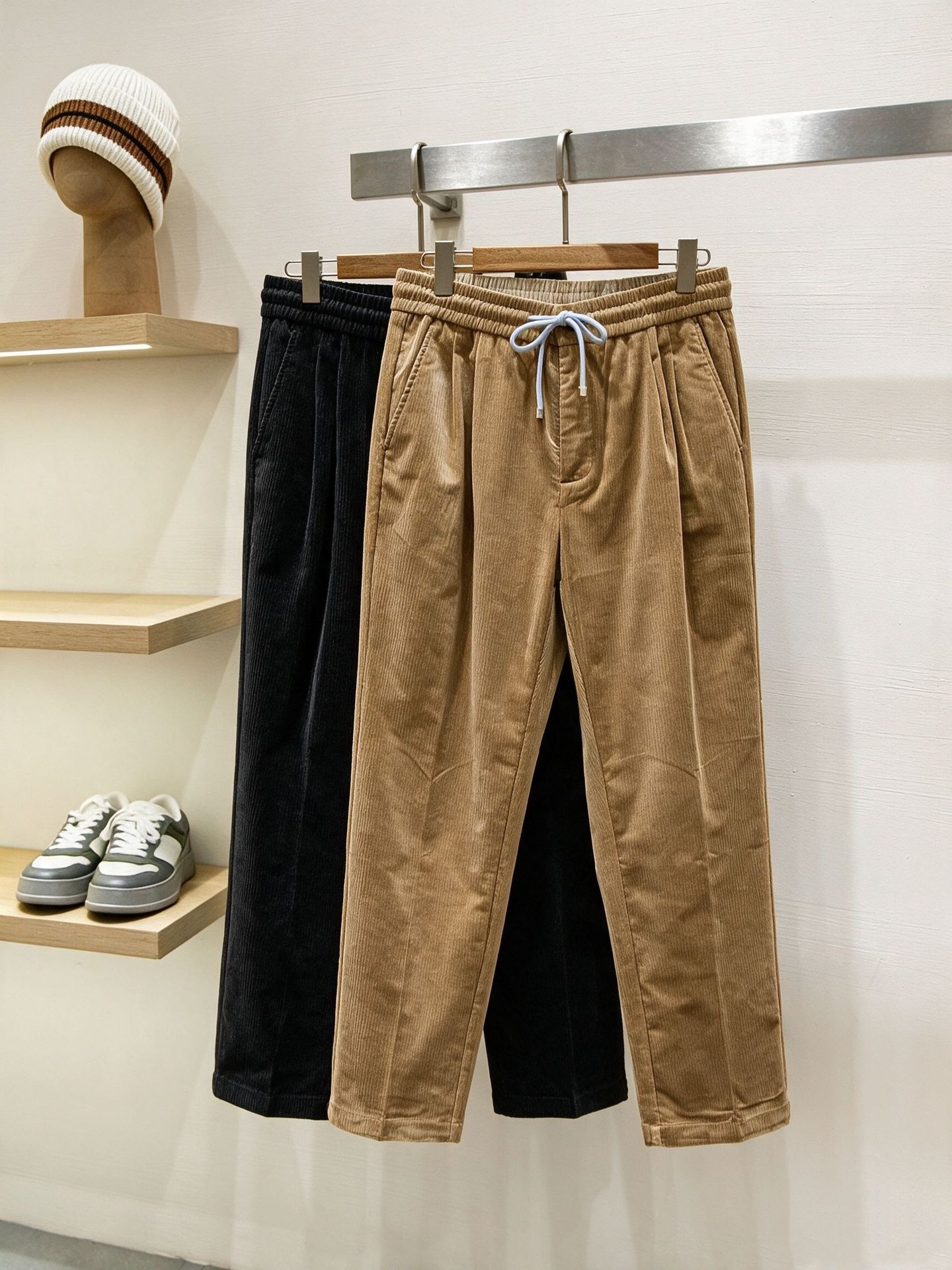 【BC Version】Fashionable and versatile! High-end corduroy men's tailored old money business straight-leg casual trousers