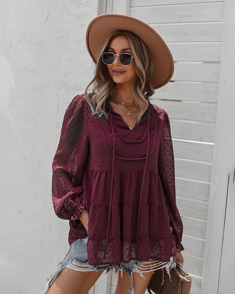 women s autumn and winter V-neck shirt nihaostyles clothing wholesale NSDY73970