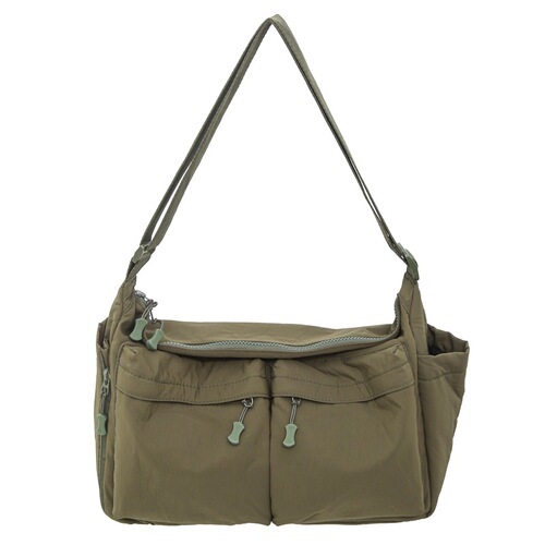 Japanese-style casual crossbody bag for men, large-capacity waterproof Ruiying backpack with multiple pockets—workwear-inspired single-shoulder bag; women's messenger bag