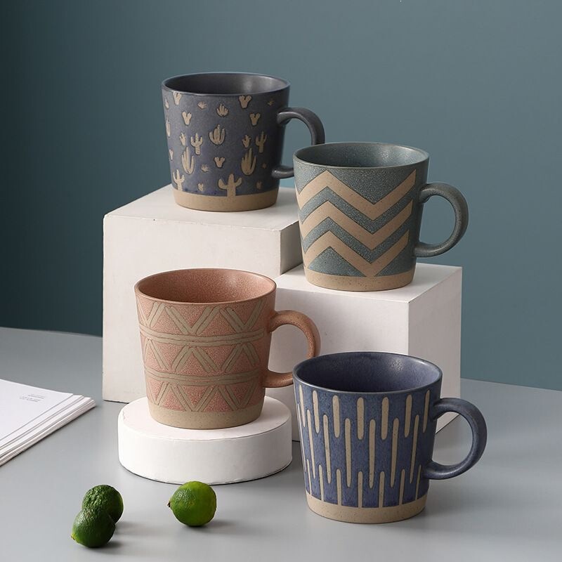 Nordic retro ceramic cup, simple office tea cup, couple's water cup, home ins-style rustic ceramic mug, coffee cup Nordic retro ceramic cup, simple office tea cup, couple's water cup, home ins-style rustic ceramic mug, coffee cup