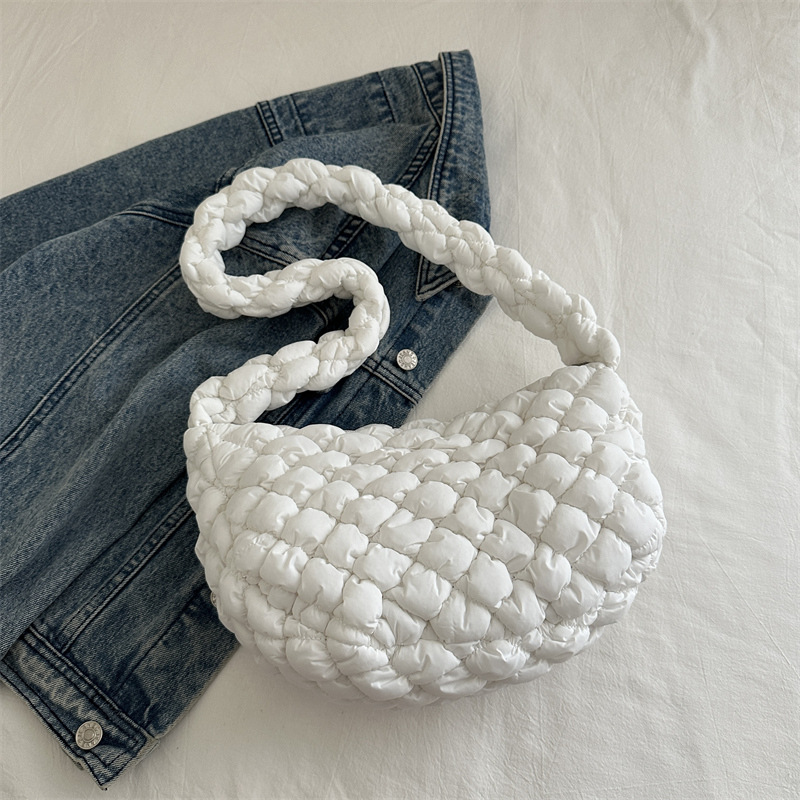 Pleated Dumpling Shoulder Bag For Women Versatile Cloud Handbag_voghion.com