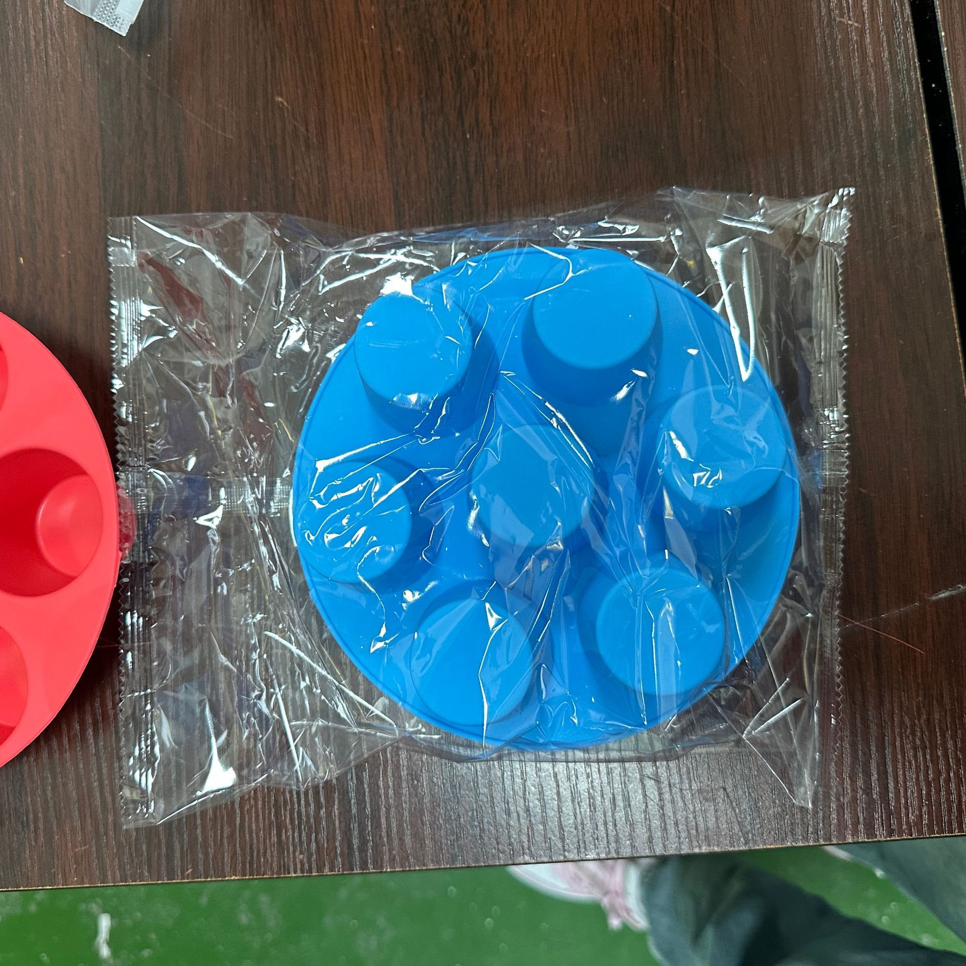 Silicone siete agujeros molde de pastel casero fiesta utensilios de horneado molde cilíndrico DIY accesorios de freidora de aire