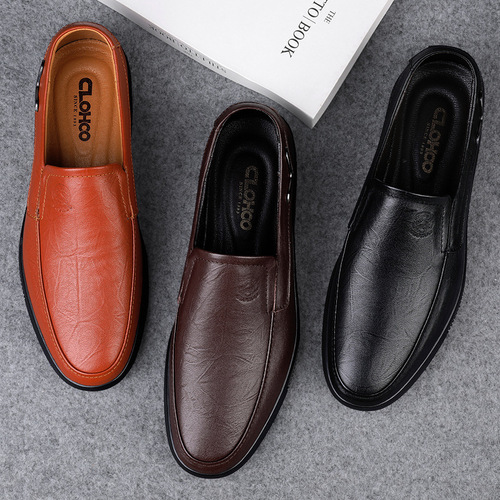 Live broadcast cowhide men's business casual leather shoes breathable comfortable best-selling classic dad shoes plus size casual shoes for men