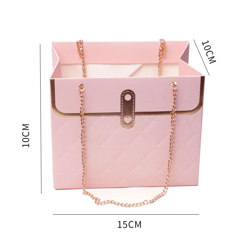 Caja de embalaje de flores de Huaxi, marca de moda, estilo coreano, pequeña fragancia, festival de Qixi, caja de flores plegable, caja de flores de lujo, caja de flores exquisita.