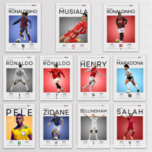 著名足球运动名人海报印刷画布梅西海报现代壁画家居装饰球星挂画