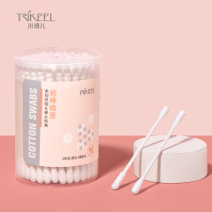 Chuanqi'er double-headed cotton swabs for ear removal, cotton swabs, household disposable cleaning cotton swabs, spiral-head boxed
