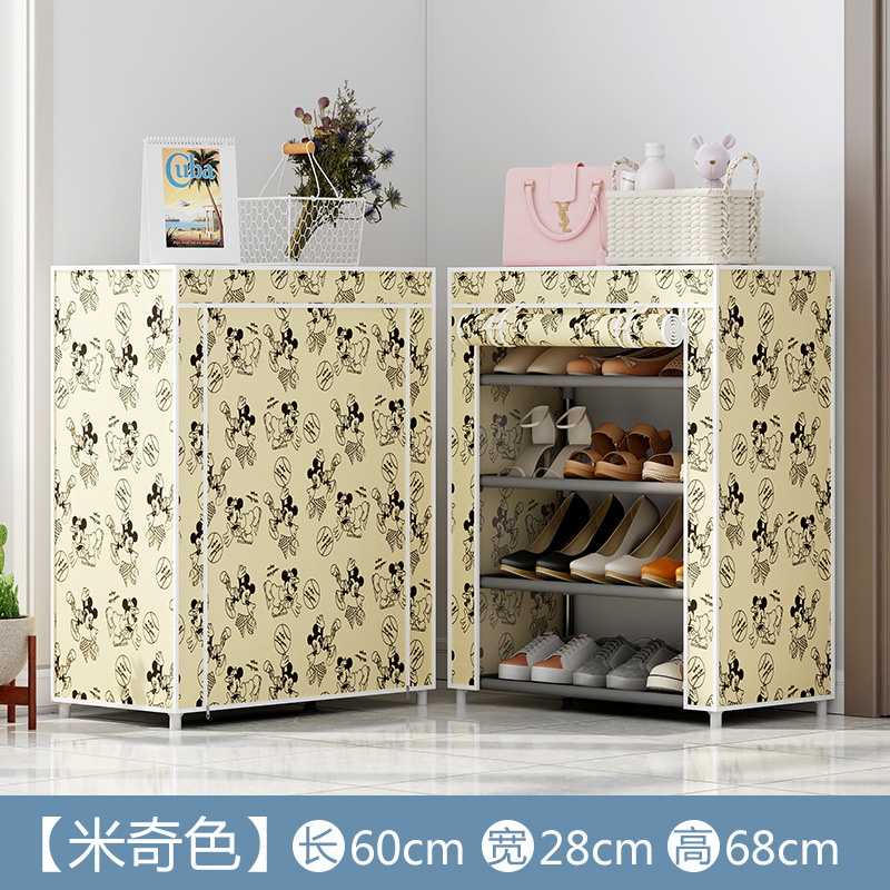 Estante de zapatos de tela de Oxford simple multicapa estante de almacenamiento multifuncional a prueba de polvo en la puerta del dormitorio estudiantil