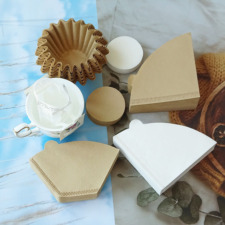 Round Coffee Filter Paper Vietnamese Drip Filter Cup Moka Pot Filter Paper Hanging Ear Filter Bag Conical V60 Hand Brewing Filter Paper Bag